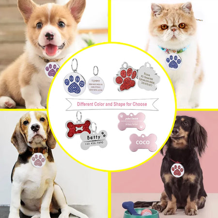 Personalized Address Tags for Dogs Id Tags Dog Tag Engraved Custom Dog Tag Dog Collar for Cats Dog Name Tag Pet Id Tag Collars