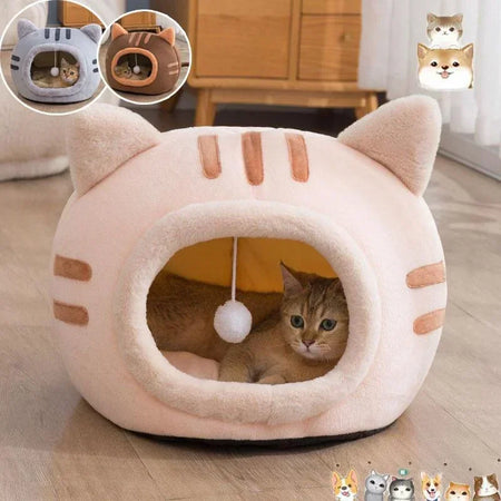 Super Cat Bed Warm Pet House Kitten Cave Cushion Cat House Warm Sleeping Dog Basket Tent Small Dog Mat Supplies Bed For Cats